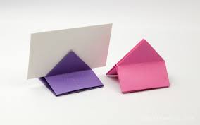 Origami House Shaped Card Stand Instructions Papier D Origami Origami Et Papier