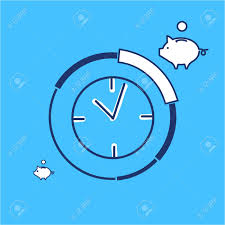 Conceptual Vector Prime Time Icon Of Clocks And Pie Chart Around