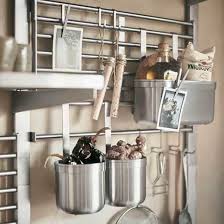 Kungsfor Wall Storage With Stainless Steel Rails And Containers Kitchen Organization Diy Kitchen Wall Storage Kitchen Storage