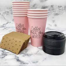 Eccolo Dayna Lee Collection Disposable Coffee Cups Disposable Coffee Cups Pink Coffee Cups Paper Coffee Cup