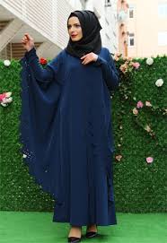 Lazer Kesim Lacivert Ferace 9457 01 Musluman Modasi Abaya Tarzi Giyim