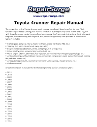 4runner automobile pdf manual download. Toyota 4runner Repair Manual 1990 2011