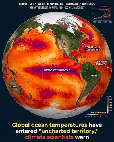 🚨 BREAKING: Our oceans have officially entered "uncharted territory." 🌊🌡️ On June 21, 2026, global sea surface temperatures shattered all historical records, peaking at an unprecedented 21°C (70°F). Confirmed by the EU's