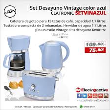Da Un Estilo Vintage A Tu Desayuno Favorito Set De Desayuno Clatronic Setvinazul Https Www Electroactiva Com Set Desayuno Clatro Cafetera Hervidor Desayuno