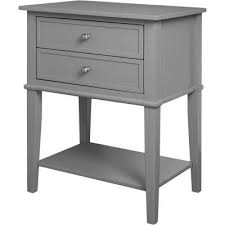 Ameriwood Queensbury Gray Accent Table With 2 Drawers Accent Table Furniture Bedroom Night Stands