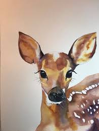 Baby Woodlands Deer Watercolor Painting Deer Painting Watercolor Paintings Tutorials Animal Paintings