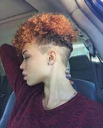 Via @quintessential_hair this teeny weeny afro looks stunning in the auburn shade of red, and we like the contrasting textures of short curls and a graphic undercut. 31 Trendy Undercut Styles For Bold Women Stayglam Short Natural Hair Styles Natural Hair Styles Hair Styles