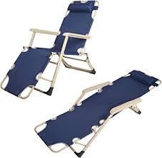 Amazon Com Set Of 2 Heavy Duty Lounge Chairs And Full Flat Cot 2 Positions Folding Reclining Chairs For Outdoor Beach Lounge Chair Sleeping Cots Lounge Chair