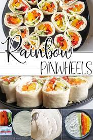 These Easy Rainbow Pinwheel Sandwiches Make A Great Lunch Recipe Pinwheel Sandwiches Kid Friendly Lunch Recipes Kid Friendly Meals Dinner