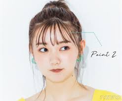 前髪 ひとつ結びヘアアレンジ図鑑 透け前髪 ポニテのベストバランスは ポニーテール 前髪 髪型 前髪