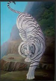 Wallpaper Macan Putih Marah Di 2021 Lukisan Harimau Putih Binatang