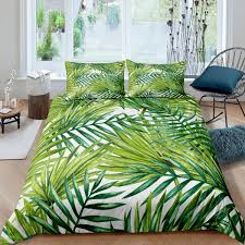 Buy top selling products like tommy bahama® raw coast king comforter set in blue and tommy bahama® raffia palm king comforter set in medium brown. Tropical Comforter Cover Set For Teens Woman Girls Tropical Leaves Bedding Set Boys Botanical Bedspread Quilt Cover Nature Vibrant Green Palm Banana Au De Single Double Uk Us Queen King Size With Corner Ties
