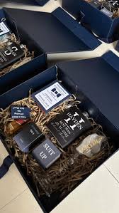 Groomsman gifting = Levelled Up. 📈 Navy blue, personalized, and packed  with everything from engraved cufflinks to a survival kit for the after-,  We make them feel special, you take the credit. 😉, 📍 ...