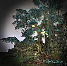 Mushroom house enchanted forest cottage flower willow tree fairy tale backdrops computer print party background. Second Life Marketplace Enchanted Forest Tree Elf Abode Click To Sit