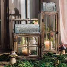 Decorative Table Lantern Wooden Glass Lantern Glass Lantern Wrought Iron Candle Holders Table Lanterns