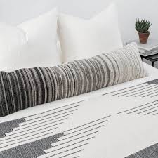 Black And White Lumbar Throw Pillows Love The Gradations Of Color Across The Pillow Inspiration For My Weaving Class Spring Bedroom Decor Lumbar Pillow Pillows