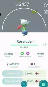 Details About Roserade Roselia Evolution Trade Pokemon Go