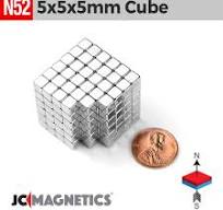 5mm x 5mm x 5mm N52 Cube Rare Earth Neodymium Magnet Blocks 5x5x5mm