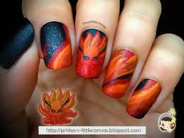 Mylittlecanvas Naruto Inspired Nail Art Chibi Kyuubi Anime Nails Naruto Nails Nails