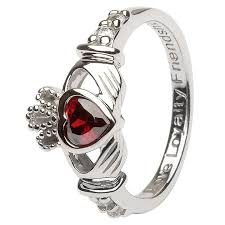 Ladies Birthstone Silver Claddagh Ring LS-SL90-1– CladdaghRING.com