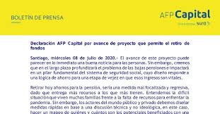 ¿cómo funcionaría el retiro de fondos de las afp? 200708 Declaracion Afp Capital Sobre Avance De Proyecto De Retiro De Fondos Pdf Docdroid