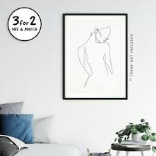 Want to learn how to draw a female body easy?watch this entire video as we show you step by step woman's figure sketch. Female Nude Print 100 Cotton Paper Feminine Line Drawing Woman S Body Sketch Ebay