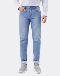 Quần jeans nam dáng slim basic màu xanh 3008C