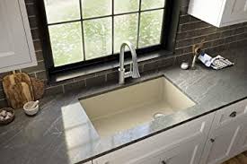 Karran undermount quartz kitchen sink 32 in. Karran Qu 670 Undermount Quartz Composite 32 In Single Bowl Kitchen Sink In Bisque Amazon Com
