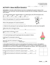 Which of the genotypes in 1 would be hybrids. Act Bikini Bottom Genetics