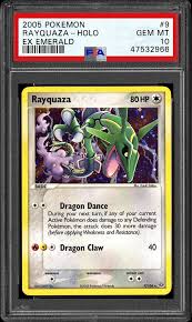 As you exit the cavern and ascend back to the surface and follow the route you will encounter the trainers that i. 2005 Nintendo Pokemon Pokemon Ex Emerald Rayquaza Holo Psa Cardfacts