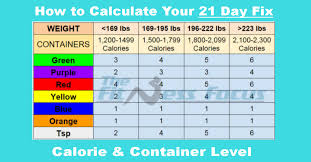 21 day fix calorie and conner