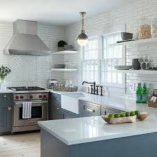 Gray Kitchen Cabinets With Floating White Shelves Transitional Kitchen Farrow And Ball Dove Tale Kitchen Base Cabinets Blue Kitchen Cabinets Kitchen
