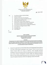 Maybe you would like to learn more about one of these? Surat Edaran Menteri Pendayagunaan Aparatur Negara Dan Reformasi Birokrasi Republik Indonesia Tentang Perubahan Atas Surat Edaran Menteri Pendayagunaan Aparatur Negara Dan Reformasi Birokrasi Nomor 1