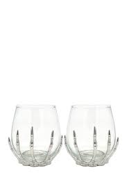 A set of these glasses will up the fright factor of any halloween cocktail. Wine Glasses Tmd Halloween Skeleton Wine Glass New Home Garden