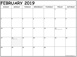 February 2019 Calendar With Usa Holidays February 2019 Calendar Calendar2019 Printable Blank Calendar Monthly Calendar Printable Monthly Calendar Template