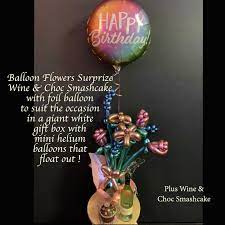 Once they have arrived on their special day the. Balloon Flowers Surprize Wine And Mini Smashcake Balloon Gift Delivery