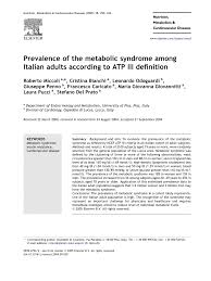 Check spelling or type a new query. Pdf Prevalence Of The Metabolic Syndrome Among Italian Adults According To Atp Iii Definition