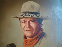 Vintage Signed Oil Painting Duke John Wayne Artist Peter Shinn Framed  Landscape