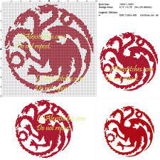 Free game of thrones cross stitch patterns. Targaryen Logo Game Of Thrones Cross Stitch Pattern 100x100 1 Colore Cross Stitch Games Framed Cross Stitch Cross Stitch Patterns