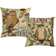 Hearth & hand with magnolia only at. Ulove Love Yourself Cute Owl Throw Pillow Covers Cotton Linen Home Decorative Pillowcases Wise Hope Cartoon Owl Cushion Buy Online In Aruba At Aruba Desertcart Com Productid 131738171