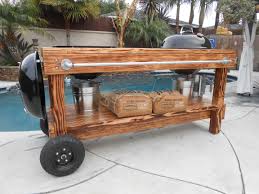 Custom Weber Charcoal Bbq Grill Table Bbq Table Grill Cart