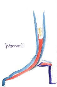 Warrior 1 Yoga Pose Printable Digital Artwork Watercolor Painting Yoga Poses Yoga Warrior 1