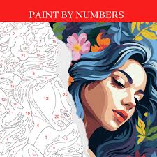 Elegant Female Face Paint by Number Kit, Easy Color by Number, Relaxing  Color Painting Experience