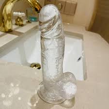 Clear silicone dildo