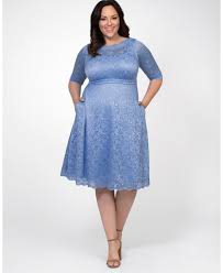 Kiyonna Women S Plus Size Lacey Cocktail Dress Baby Blue Cocktail Dress Lace Necklines For Dresses Plus Size Dresses