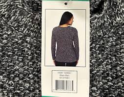 Leo & Nicole women crew neck Long Sleeve Pullover Sweater (BLACK SMALL)NWT