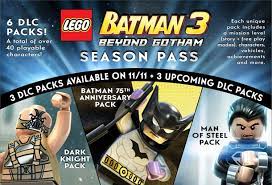This dlc pack is included in the season . Lego Batman 3 Gets A Season Pass Filled With The Dark Knight And The Man Of Steel Game Informer