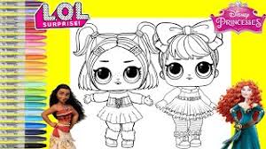 Konsep 37+ mewarnai strawberry shortcake. Lol Surprise Makeover As Disney Princess Moana And Merida Coloring Book Page Youtube