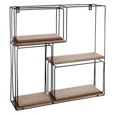 Carrée, rectangle, longue, ou petite, jouez avec les formes et les matières de ces étagères pour habiller vos murs avec gout ! Lot De 4 Etageres Murales Emboitables Carre 48cm Noir