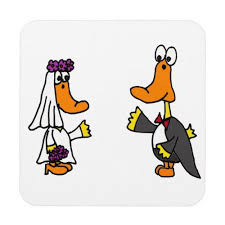 Funny Ducks Bride And Groom Wedding Cartoon Drink Coaster Wedding Coasters Cute Wedding Ideas Wedding Humor